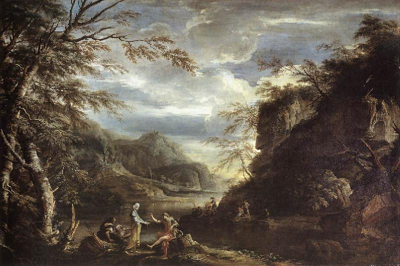 ROSA, Salvator River Landscape with Apollo and the Cumean Sibyl  gq China oil painting art
